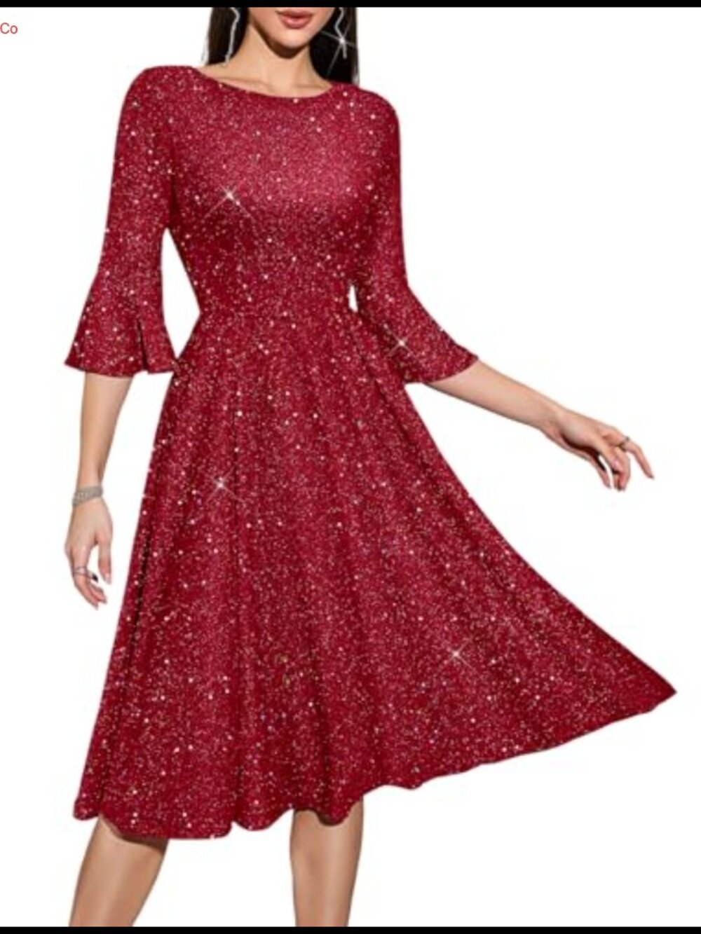 Women's Church Dress Cocktail Tea Party Vintage Evening A-Line Midi Flare Bell